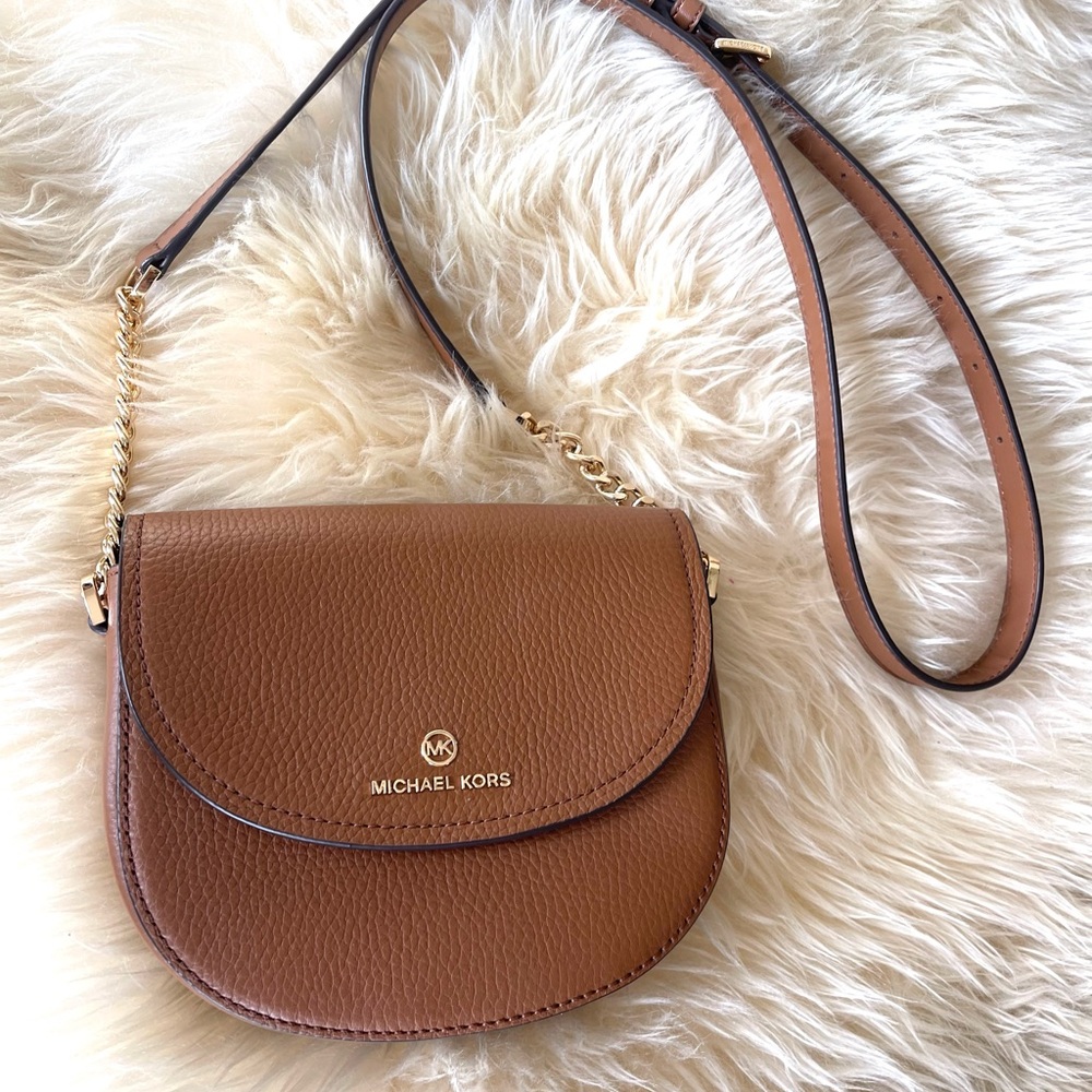 Michael Kors jet set collection, pebble tan, leather Crossbody